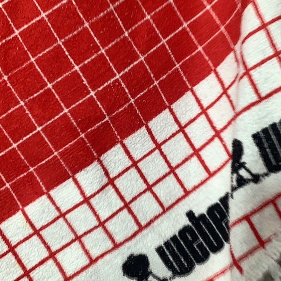 Weber - VTG BBQ picnic tablecloth heavy duty cotton red & white -pair with blue? - Picture 3 of 5